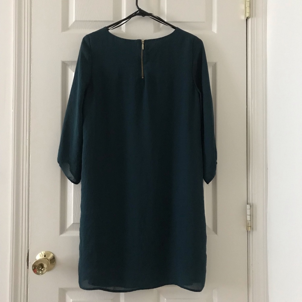 H&M Women’s Dark Green Chiffon Dress - Picture 3 of 6